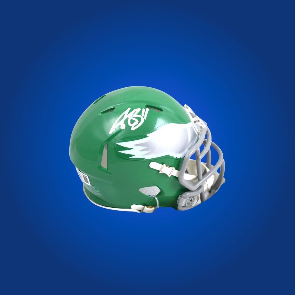 Philadelphia Eagles mini helmet signed by AJ Brown with Certificate of Authenticity.