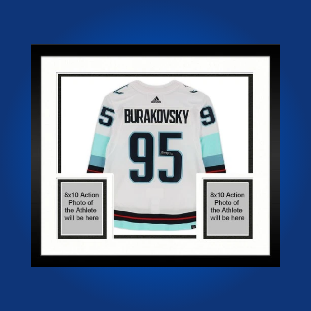 Andre Burakovsky, Seattle Kraken, Full Framed White Jersey