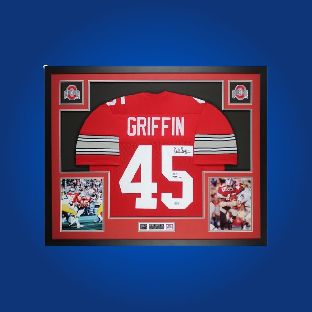Archie Griffin Signed Full Framed Custom Georgia Bulldogs Jersey – autographed memorabilia, two-time Heisman winner collectible, must-have for Bulldogs fans.