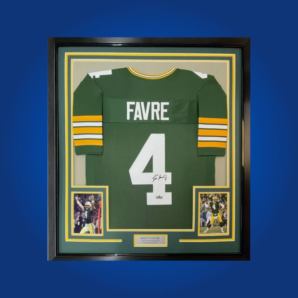 Brett Favre Signed Full Framed Custom Packers Green Jersey