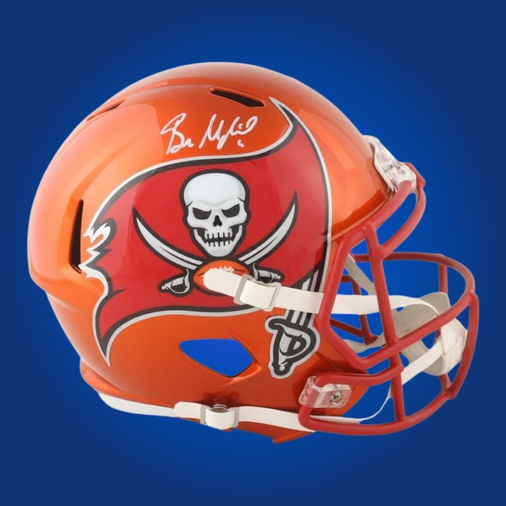 Baker Mayfield signed Tampa Bay Buccaneers F/S orange replica helmet