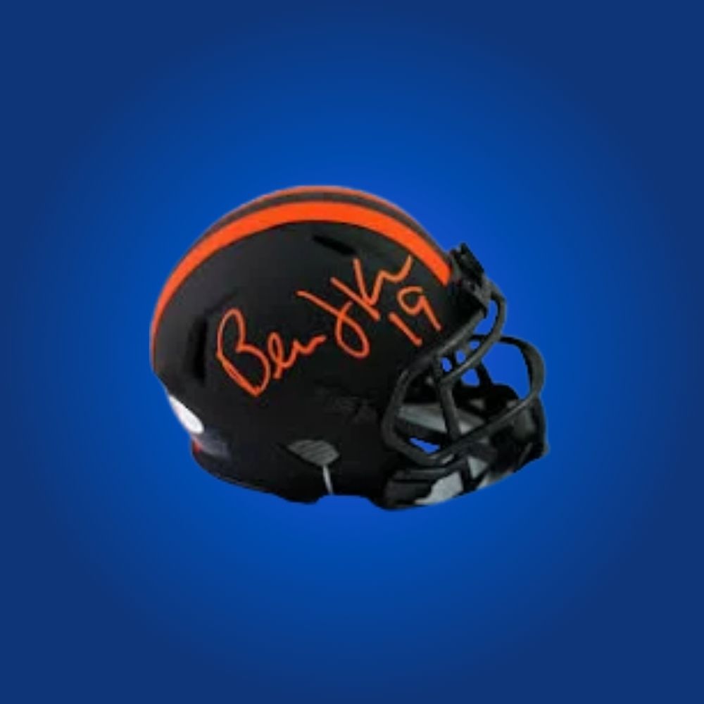 Cleveland Browns Eclipse Speed Mini Helmet autographed by Bernie Kosar, Certificate of Authenticity included