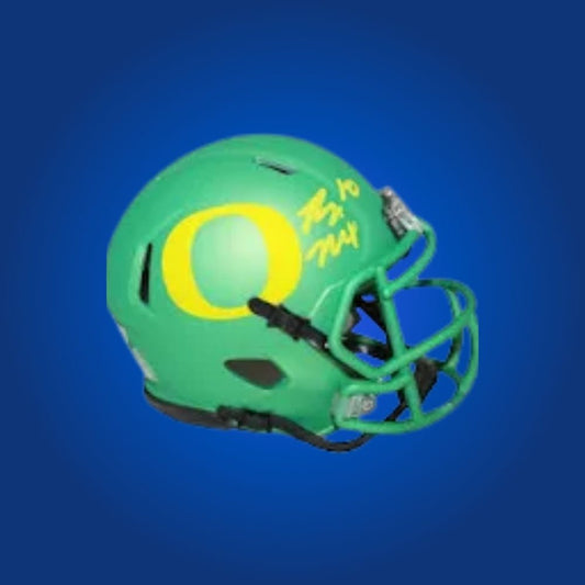 Bo Nix signed Oregon Ducks mini helmet—standout collectible for Ducks fans and Nix memorabilia collectors.