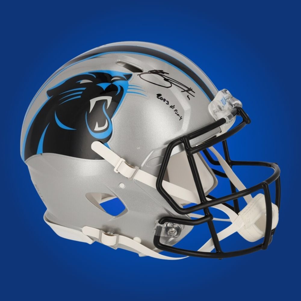Bryce Young Signed Carolina Panthers Silver Speed Authentic Helmet – SportsMarkets