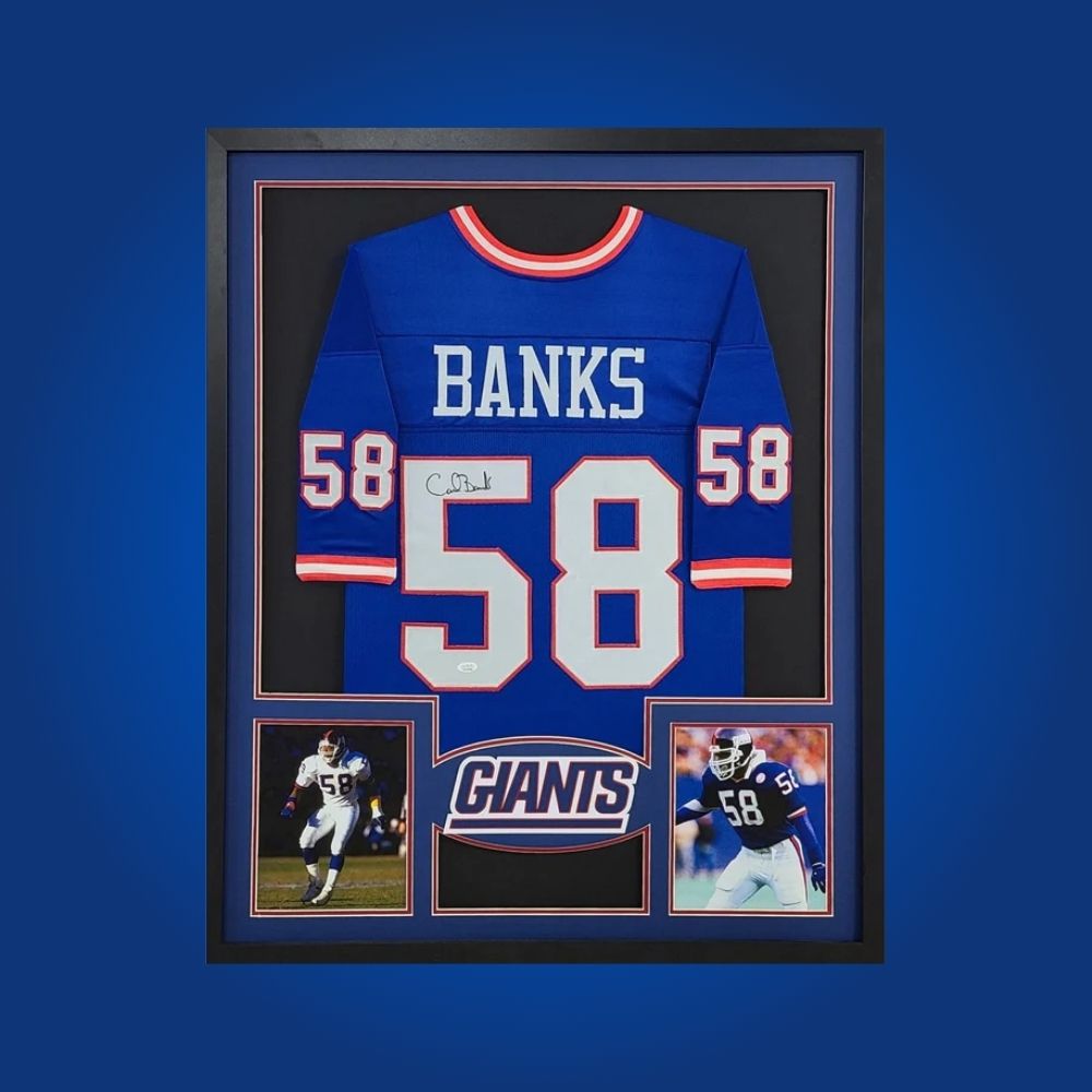 Carl Banks Signed Full Framed Custom New York Giants Jersey