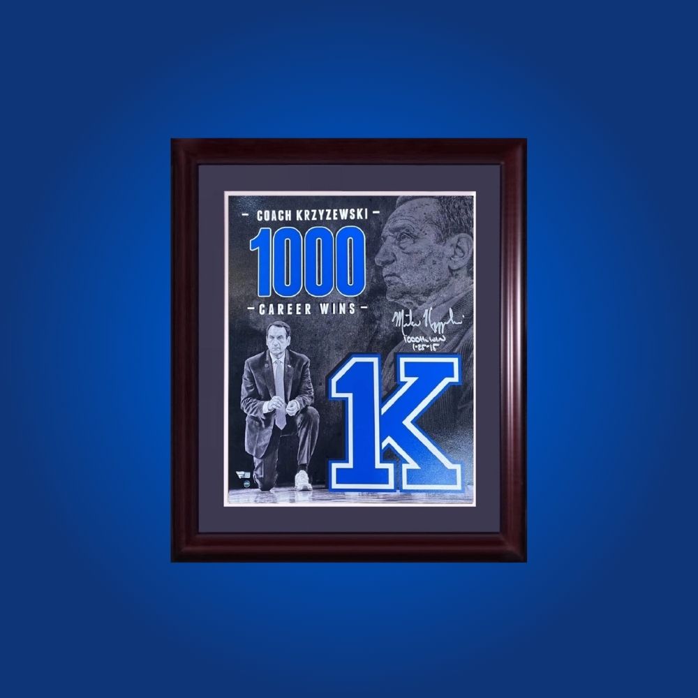 Coach K Duke 1000 Wins Signed Photo