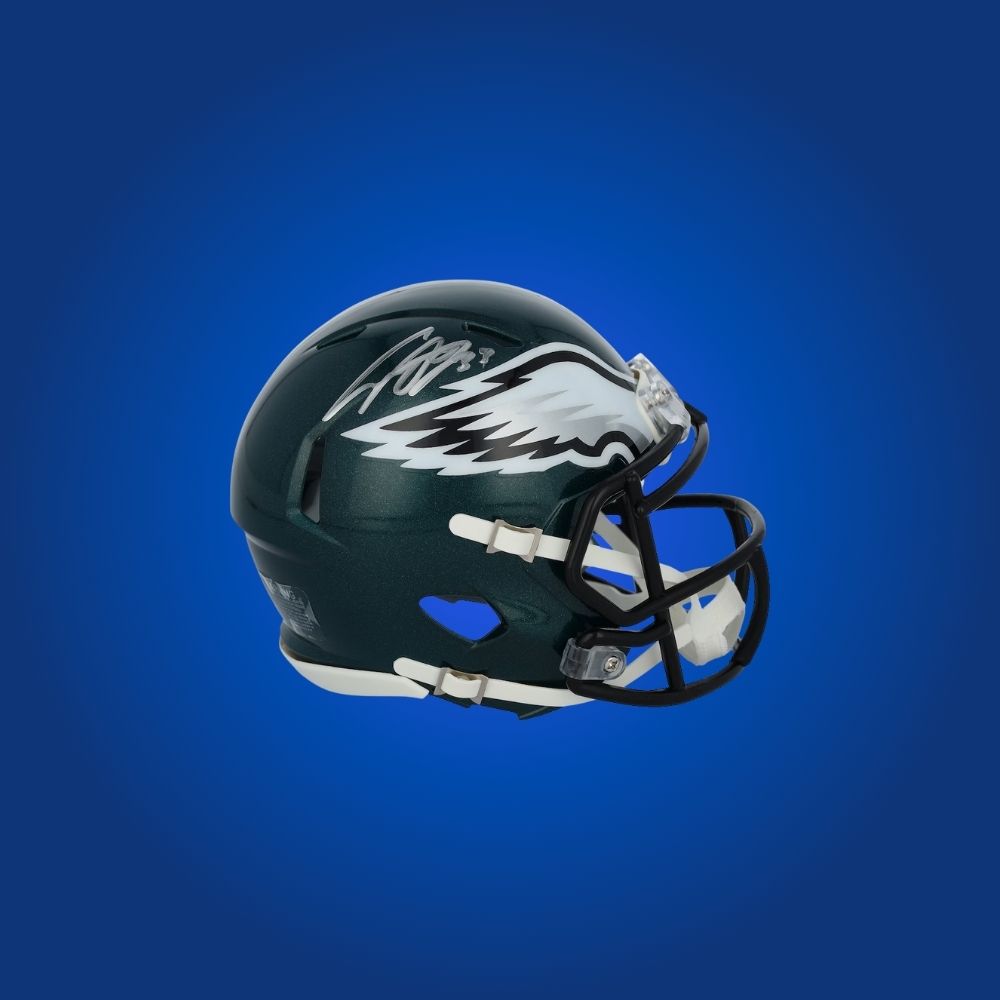 Philadelphia Eagles mini helmet signed by Cooper Dejean with Certificate of Authenticity.