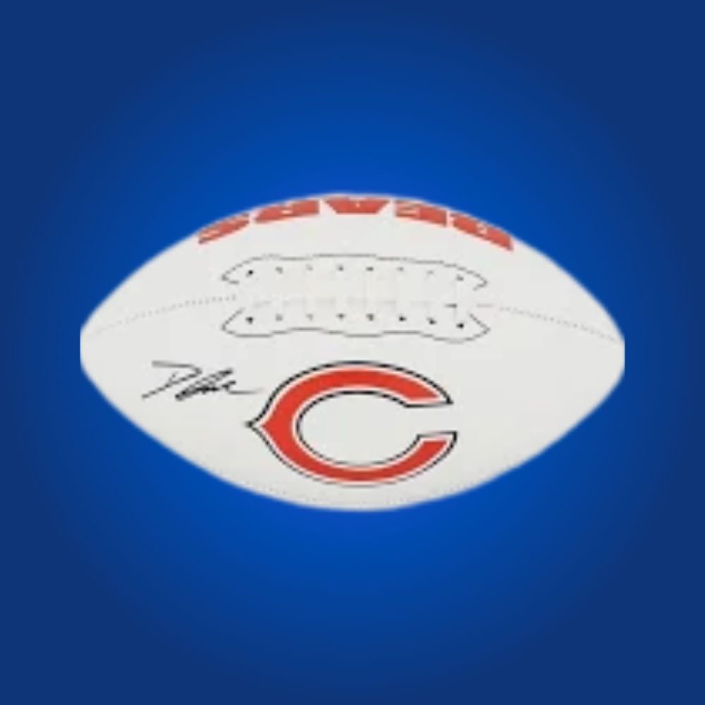 Deandre Swift signed Chicago Bears logo football, a must-have for Bears fans and collectors, guaranteed authentic.