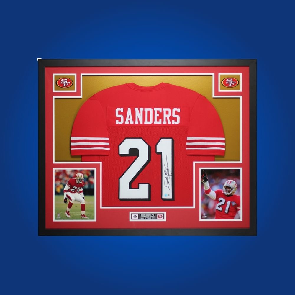Deion Sanders Signed Full Framed Custom San Francisco 49ers Jersey