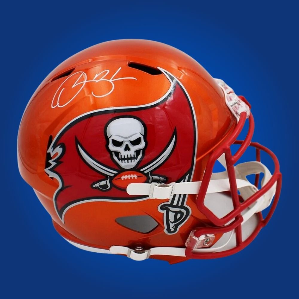 Derrick Brooks Signed Tampa Bay Buccaneers Orange Flash Speed Replica Helmet