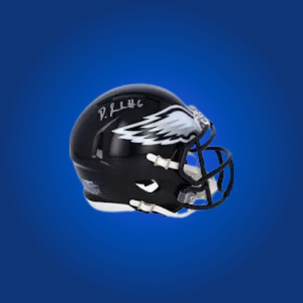 Philadelphia Eagles mini helmet signed by Devontae Smith with Certificate of Authenticity.