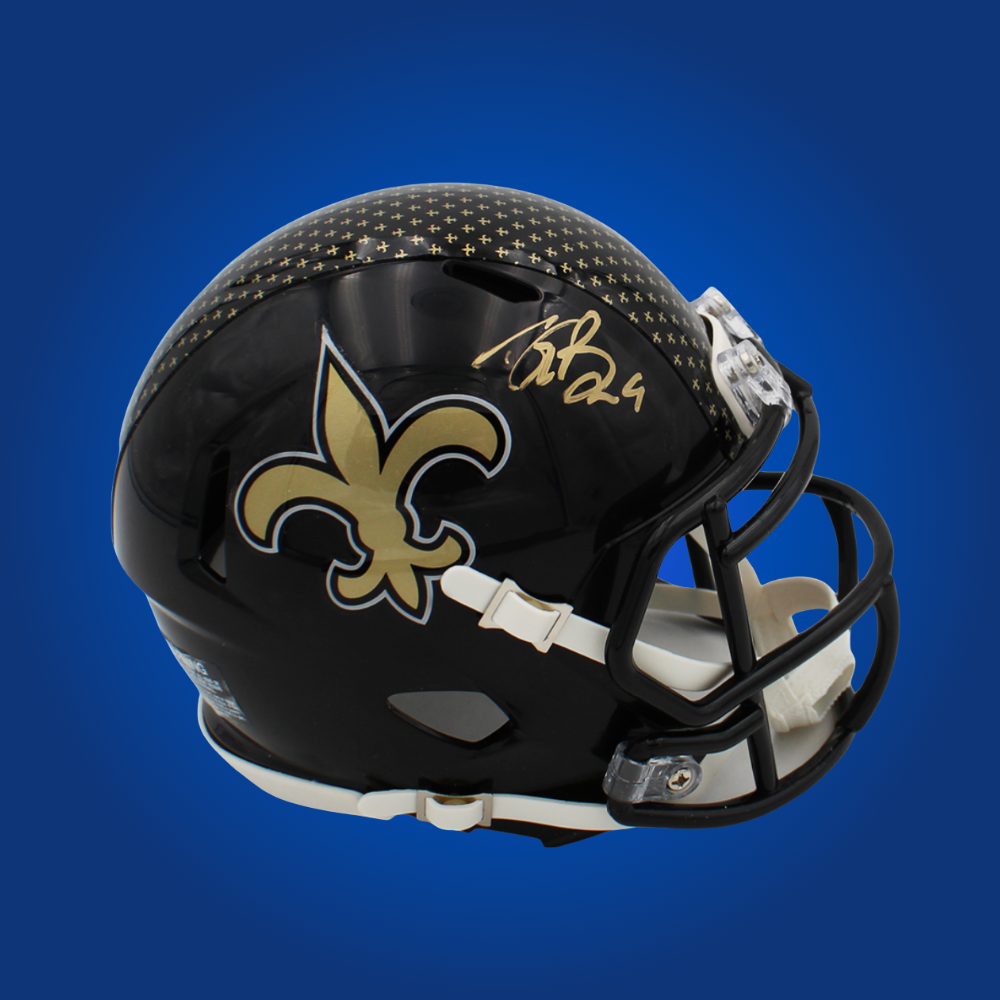New Orleans Saints mini helmet signed by Drew Brees with Certificate of Authenticity