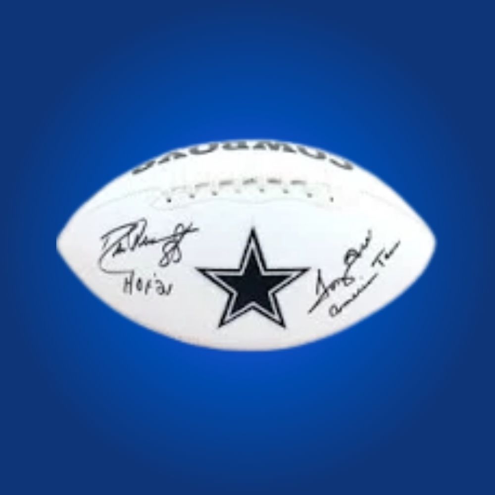 Drew Pearson signed Dallas Cowboys logo football, a standout addition to any memorabilia collection, authenticated for confidence.