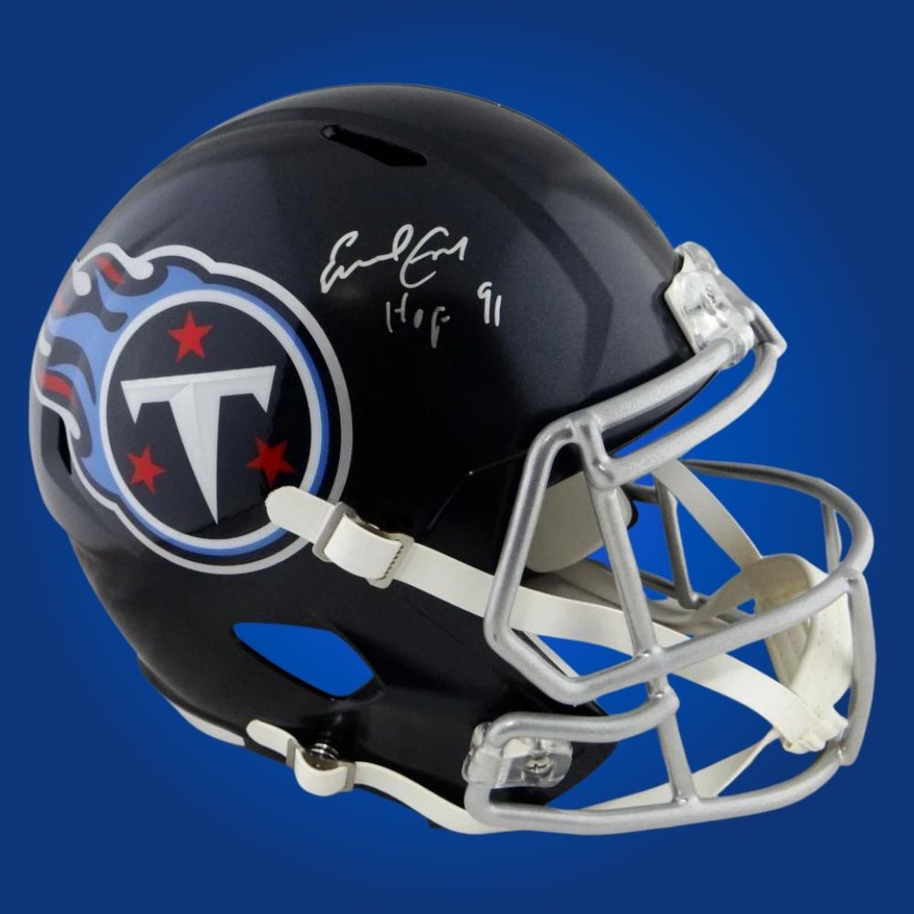 Earl Campbell Signed Tennessee Titans Blue Speed Replica Helmet
