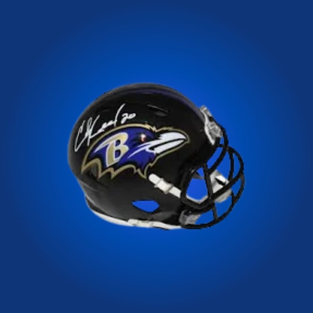 Baltimore Ravens Black Speed Mini Helmet signed by Ed Reed, Hall of Famer, Certificate of Authenticity included