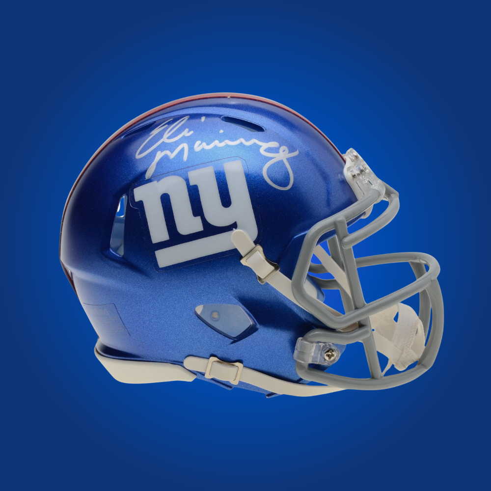 New York Giants mini helmet signed by Eli Manning with Certificate of Authenticity