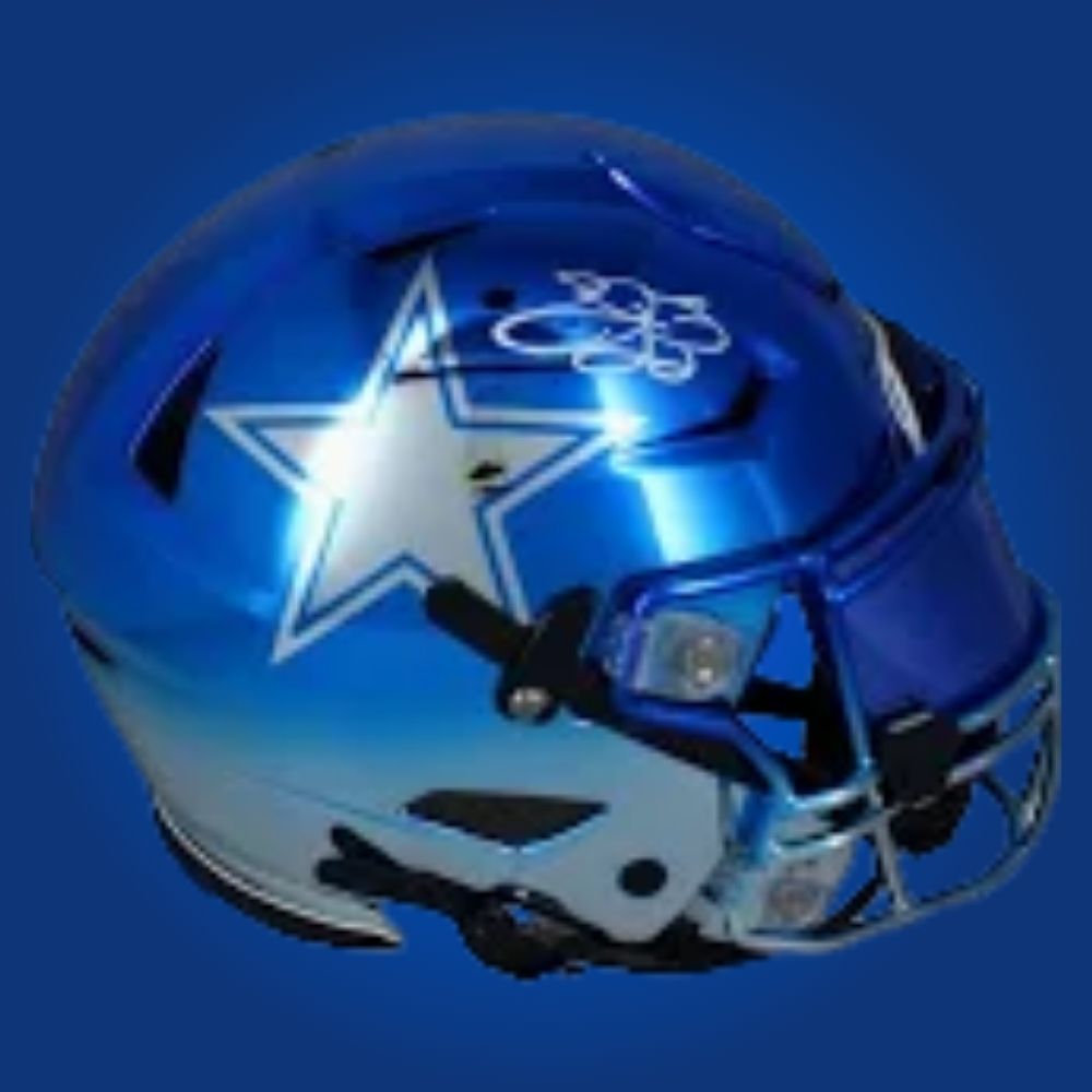 Emmitt Smith Signed Dallas Cowboys Blue Chrome SpeedFlex Authentic Helmet