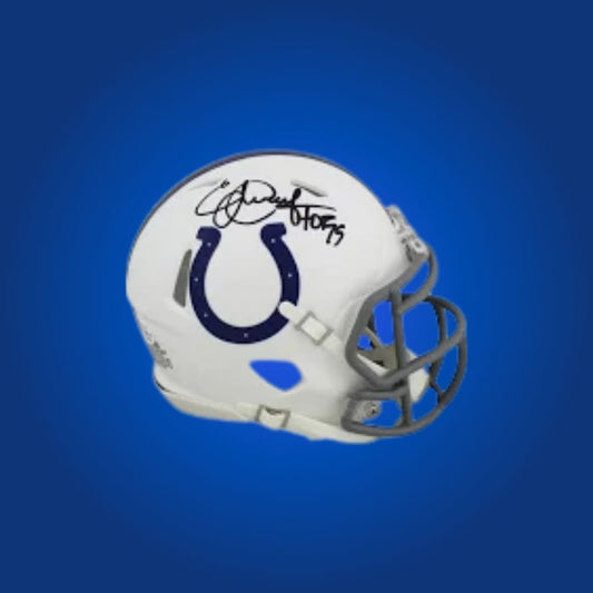 Indianapolis Colts White Speed Mini Helmet autographed by Eric Dickerson, Certificate of Authenticity included