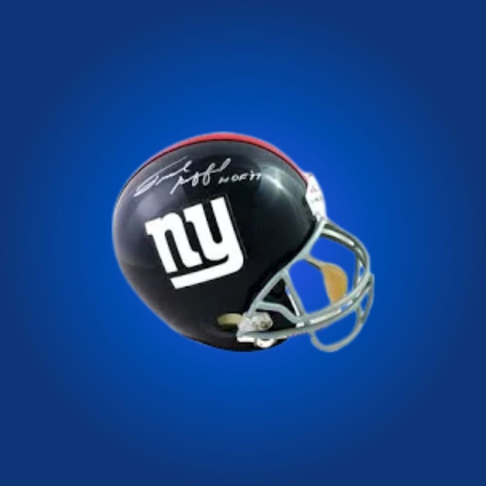 New York Giants mini helmet signed by Frank Gifford with Certificate of Authenticity.