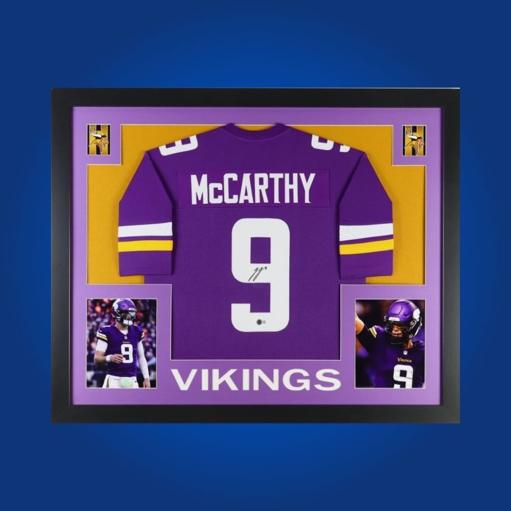 Jj Mccarthy Signed Full Framed Custom Minnesota Vikings Jersey