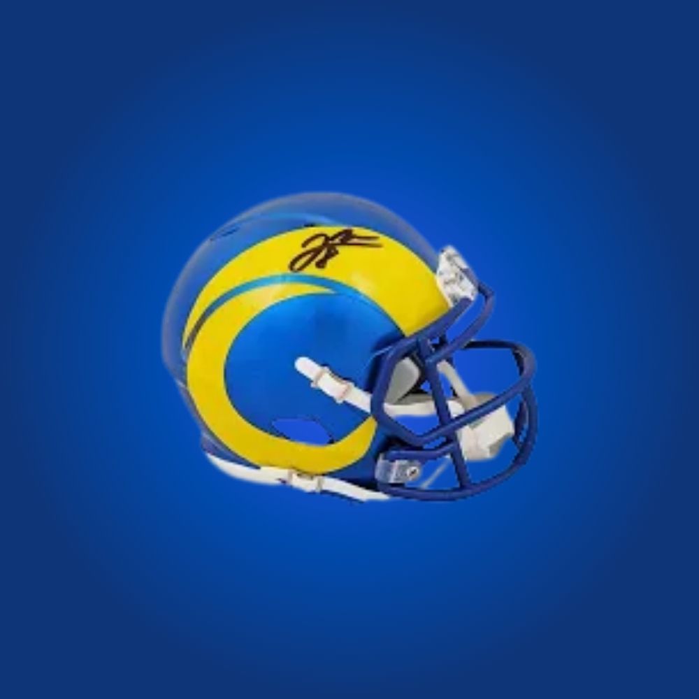 Los Angeles Rams mini helmet signed by Jared Verse with Certificate of Authenticity.