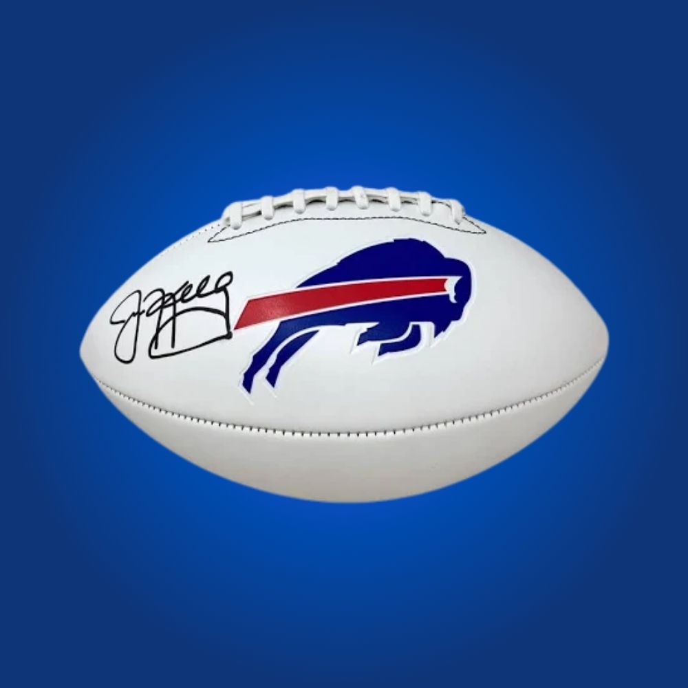 Jim Kelly signed Buffalo Bills logo football, a Hall of Fame signature for ultimate collectors, certificate of authenticity provided.