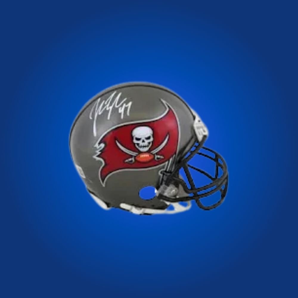 Tampa Bay Buccaneers mini helmet signed by John Lynch with Certificate of Authenticity.