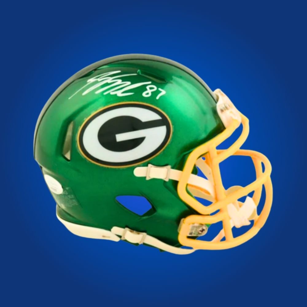Jordy Nelson Signed Green Bay Packers Green Flash Mini Helmet