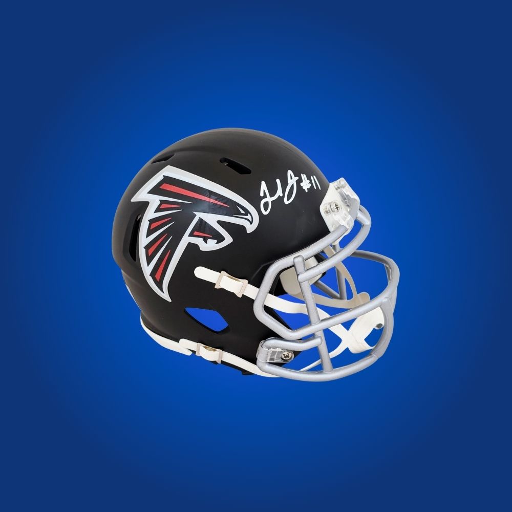 Atlanta Falcons Black Speed Mini Helmet signed by Julio Jones, Certificate of Authenticity included