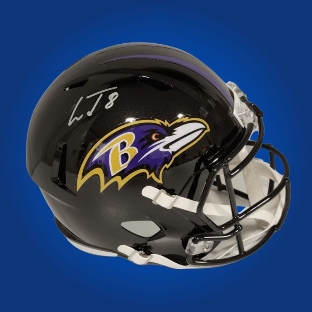 Lamar Jackson Signed Baltimore Ravens Black Speed Authentic Helmet – SportsMarkets