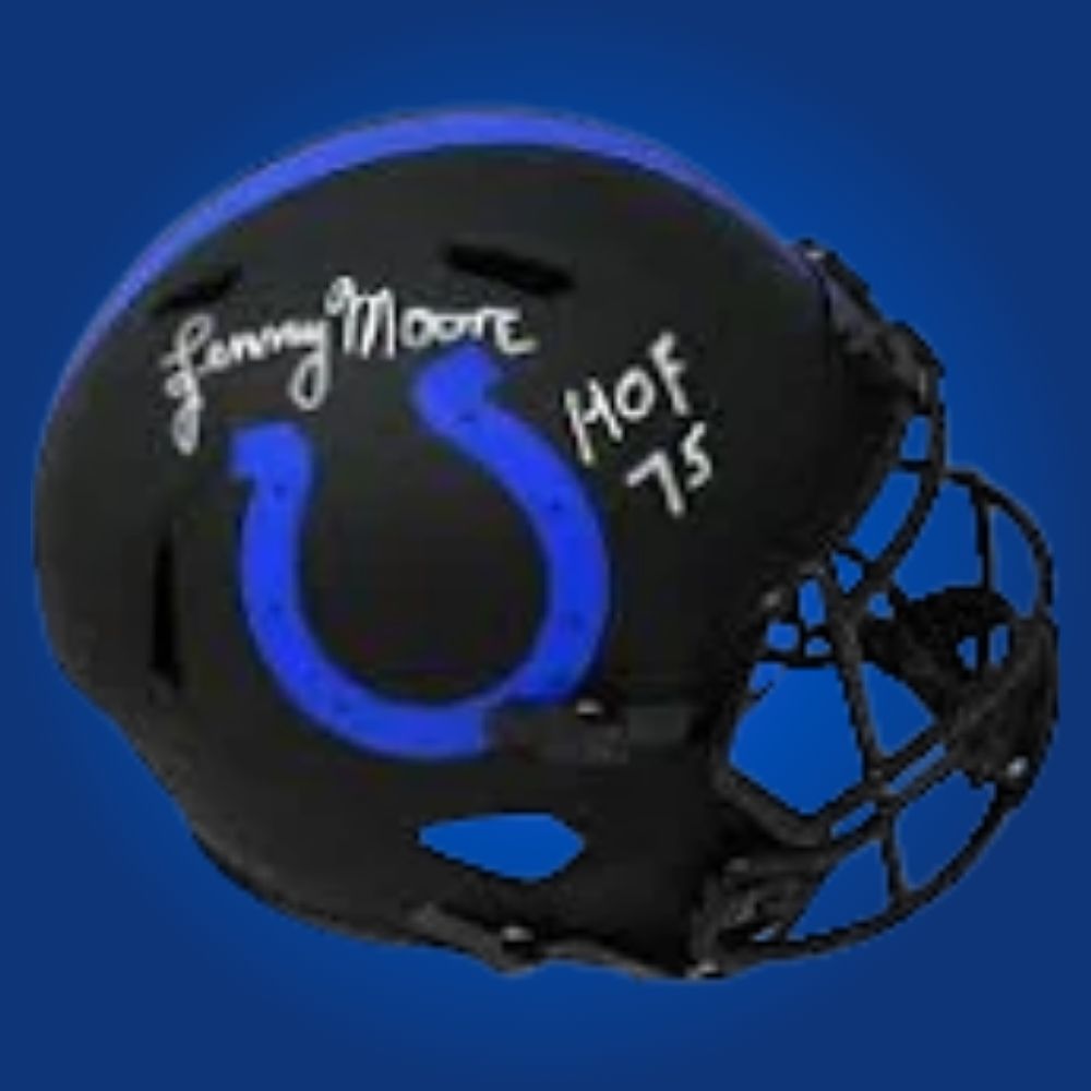 Lenny Moore Signed Indianapolis Colts 1975 HOF Eclipse Speed Replica Helmet