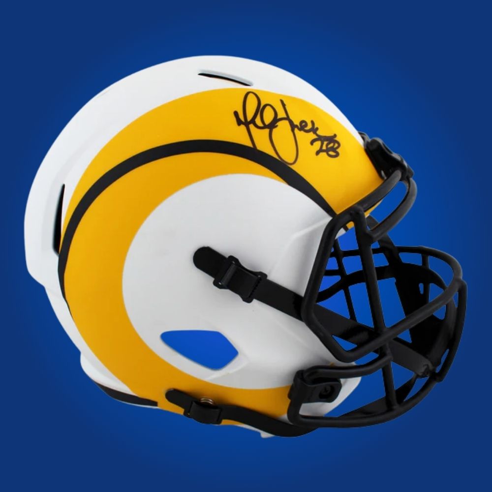 Marshall Faulk Signed Los Angeles Rams Lunar F/S Speed Replica Helmet