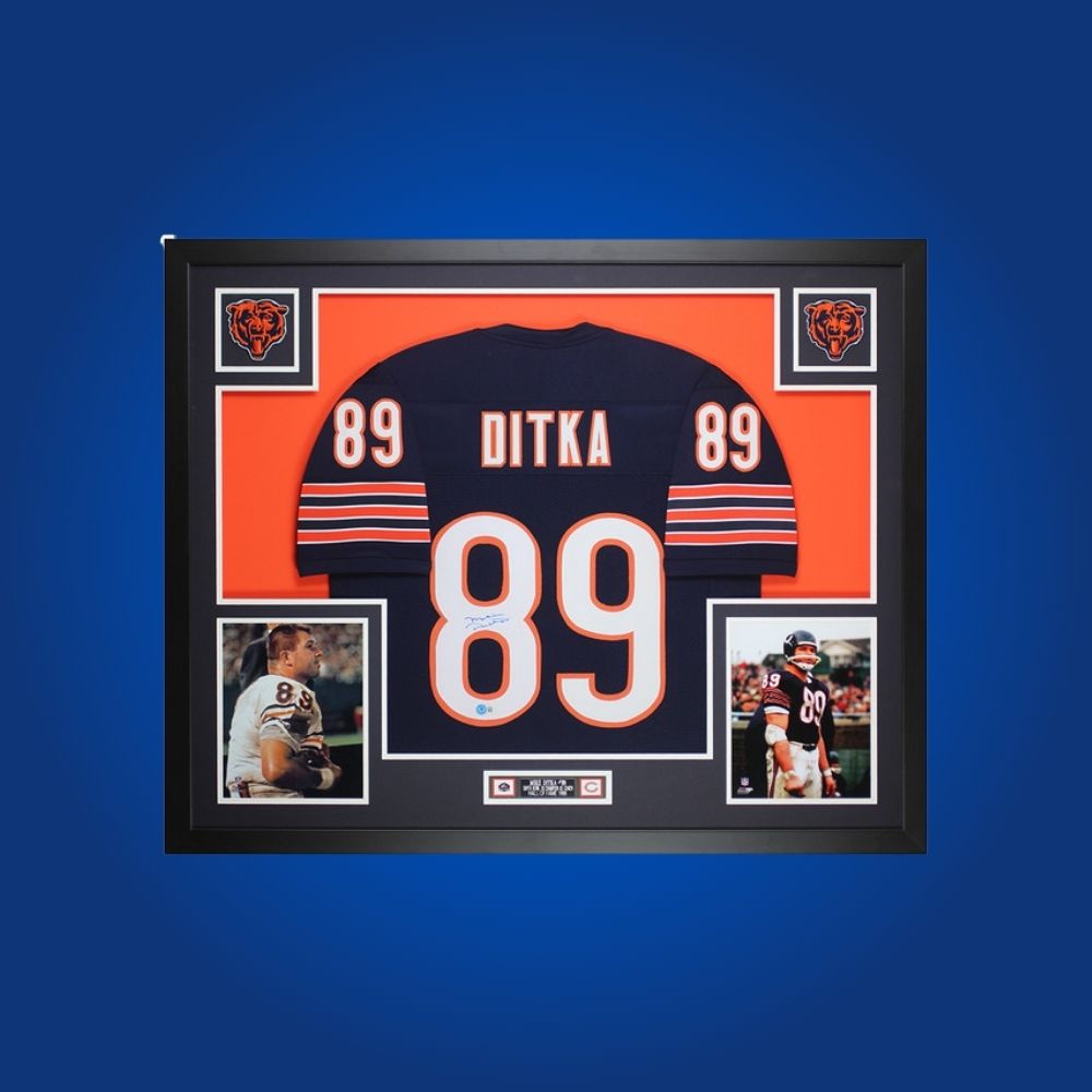 Autographed Chicago Bears custom jersey by Walter Payton with Certificate of Authenticity.