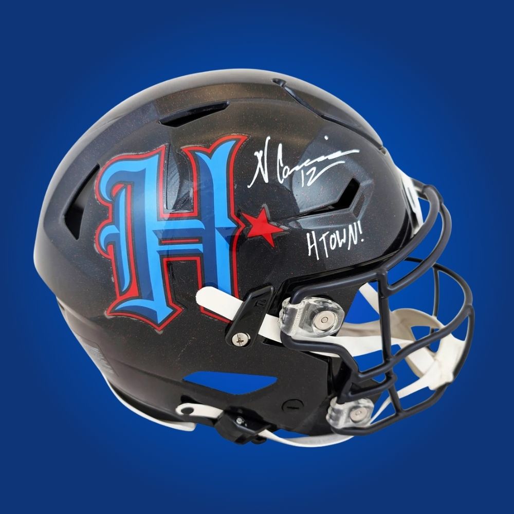 Nico Collins Signed Houston Texans ON Field H Town Grey SpeedFlex Authentic Helmet