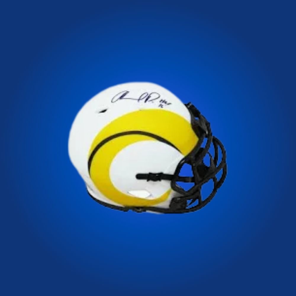 Los Angeles Rams mini helmet signed by Orlando Pace with Certificate of Authenticity.