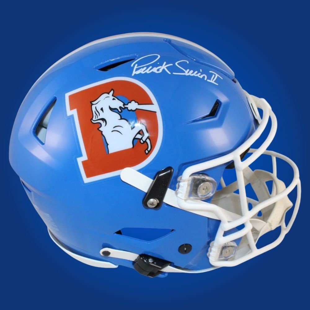 Patrick Surtain II Signed Denver Broncos 1976 Throwback Blue SpeedFlex Authentic Helmet