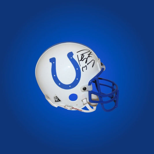 Indianapolis Colts White Speed Mini Helmet autographed by Peyton Manning, Certificate of Authenticity included