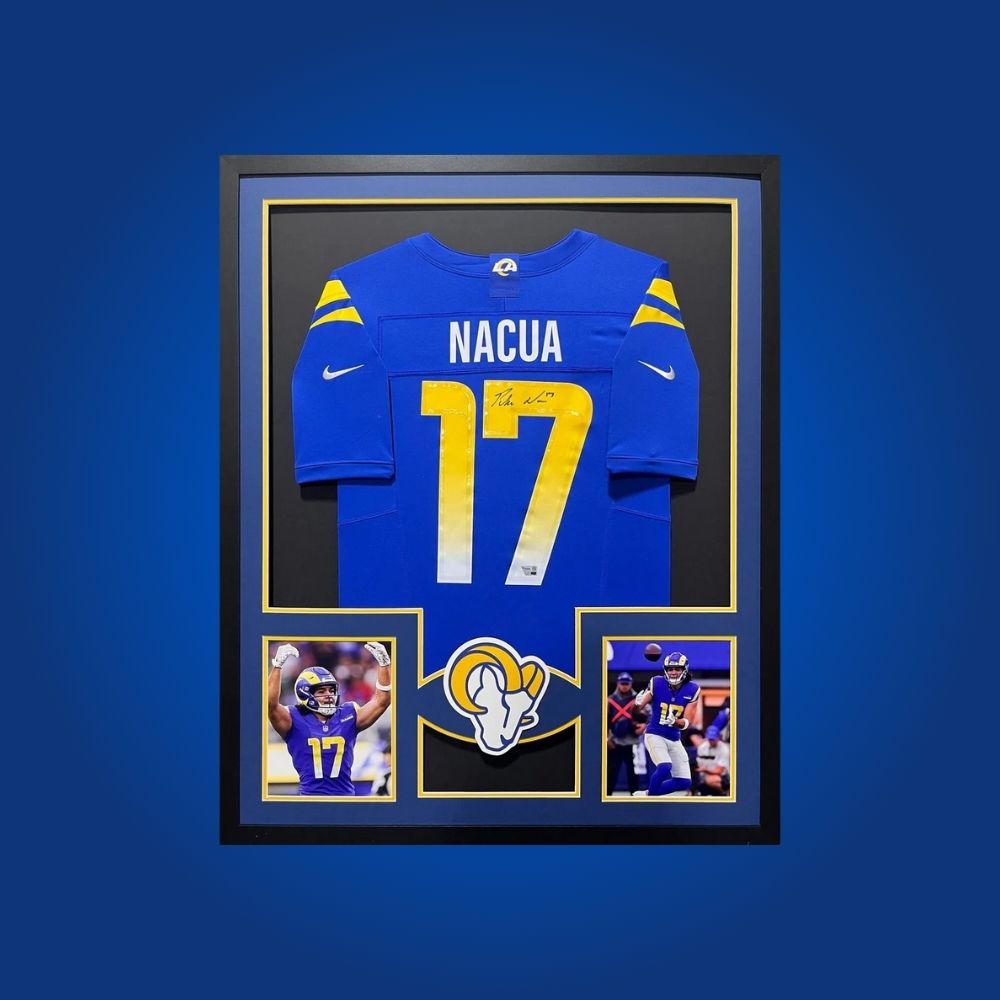 Autographed Los Angeles Rams custom jersey by Puka Nacua with Certificate of Authenticity.