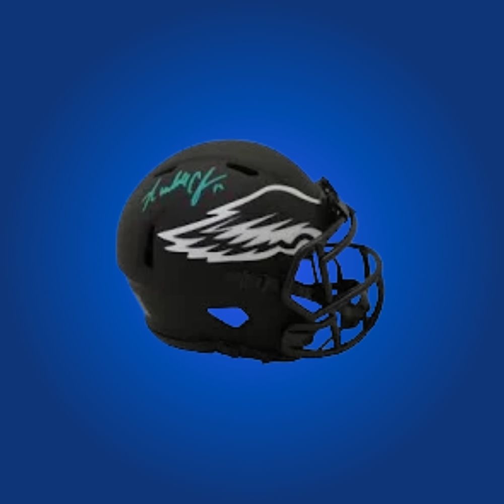 Philadelphia Eagles mini helmet signed by Randall Cunningham with Certificate of Authenticity.