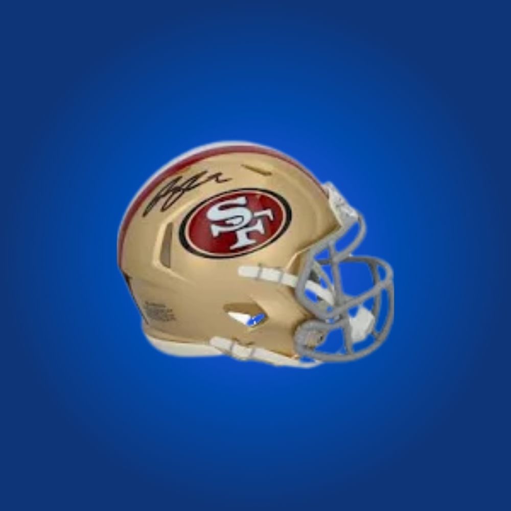 San Francisco 49ers mini helmet signed by Ricky Pearsall with Certificate of Authenticity.