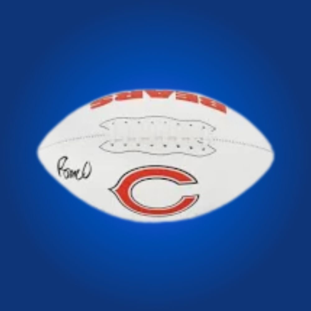 Rome Odunze signed Chicago Bears logo football, a unique collectible for Bears fans, authenticated and ready for display.