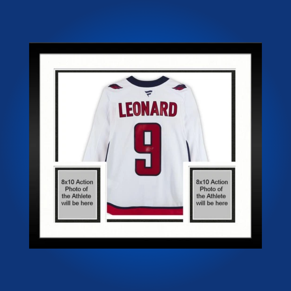 Ryan Leonard, Washington Capitals, Full Framed White Jersey