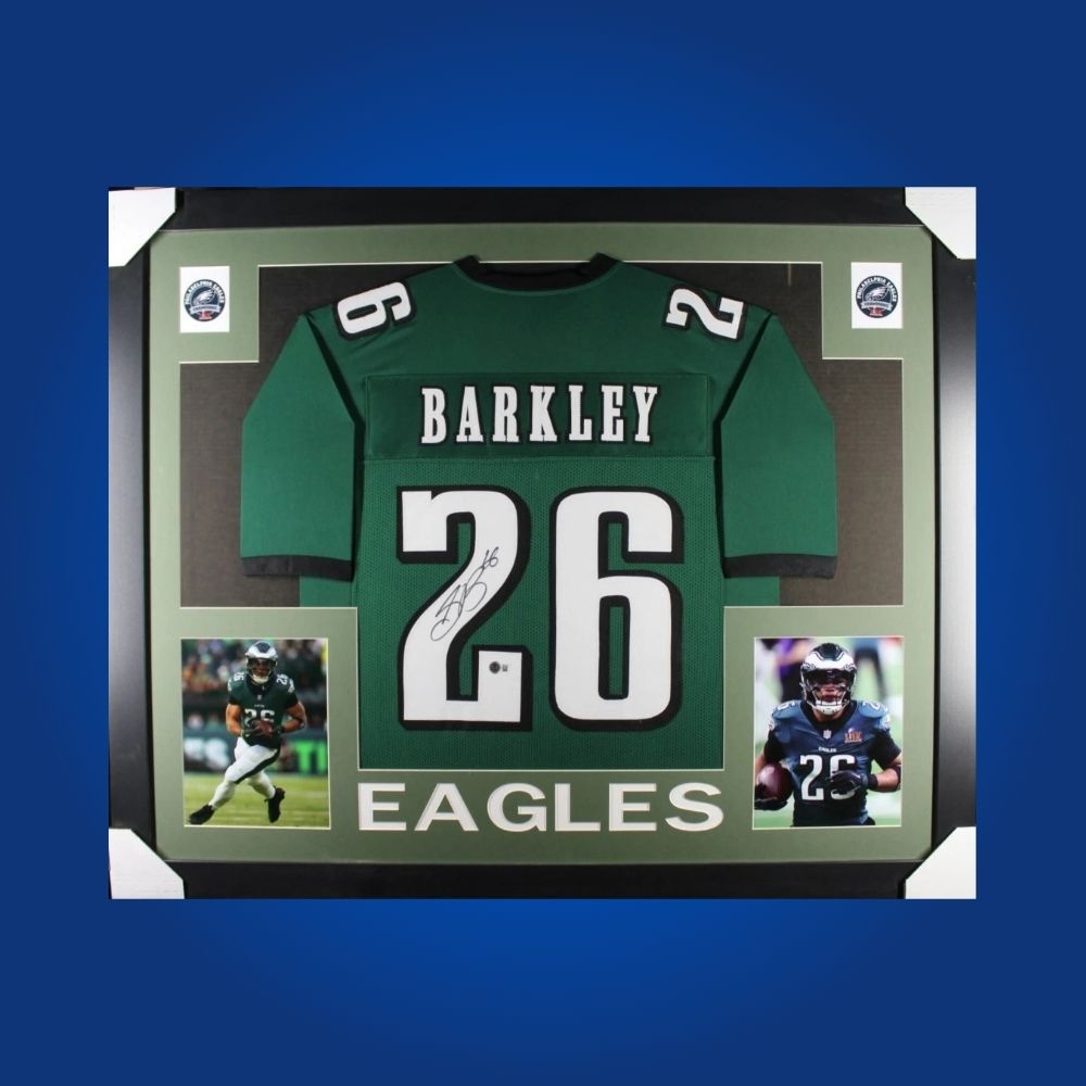 Saquon Barkley Signed Full Framed Custom Jersey