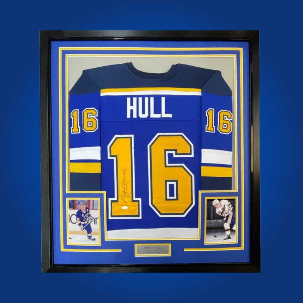 Brett Hull, St. Louis Blues, Full Framed Blue Jersey