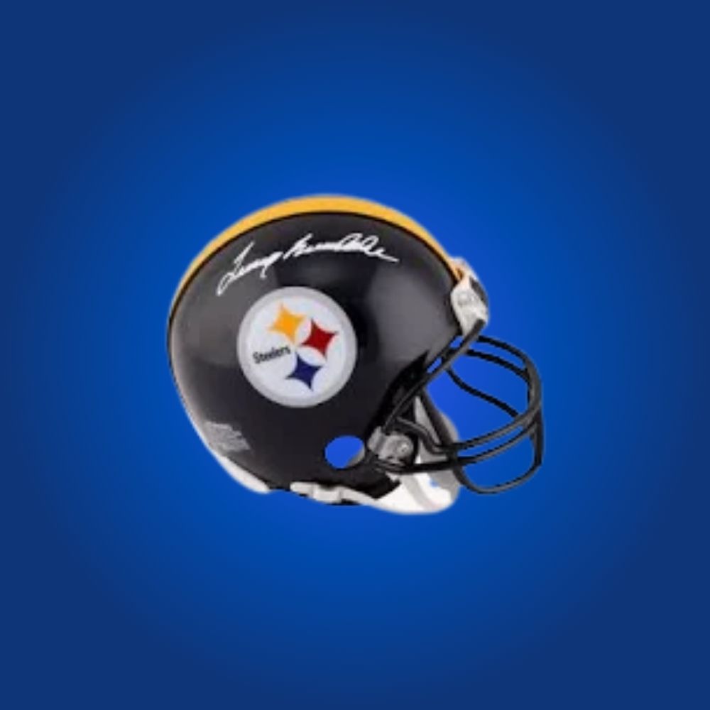 Pittsburgh Steelers mini helmet signed by Terry Bradshaw with Certificate of Authenticity.