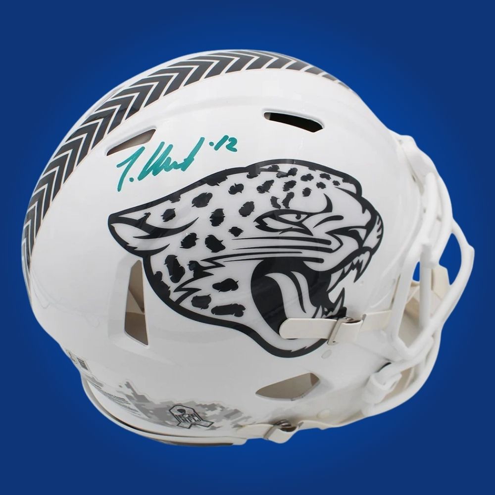 Travis Hunter Signed Jacksonville Jaguars Lunar Speedflex Authentic Helmet
