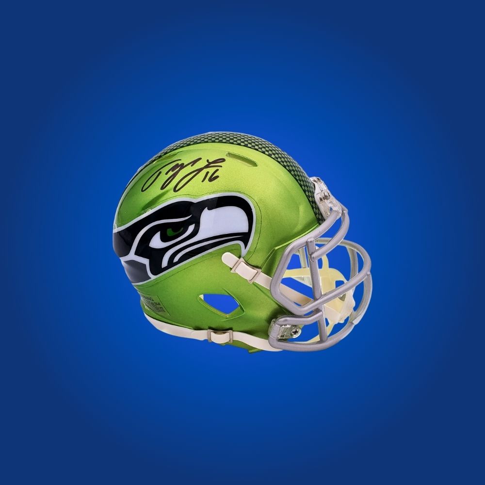 Seattle Seahawks mini helmet signed by Tyler Lockett with Certificate of Authenticity.