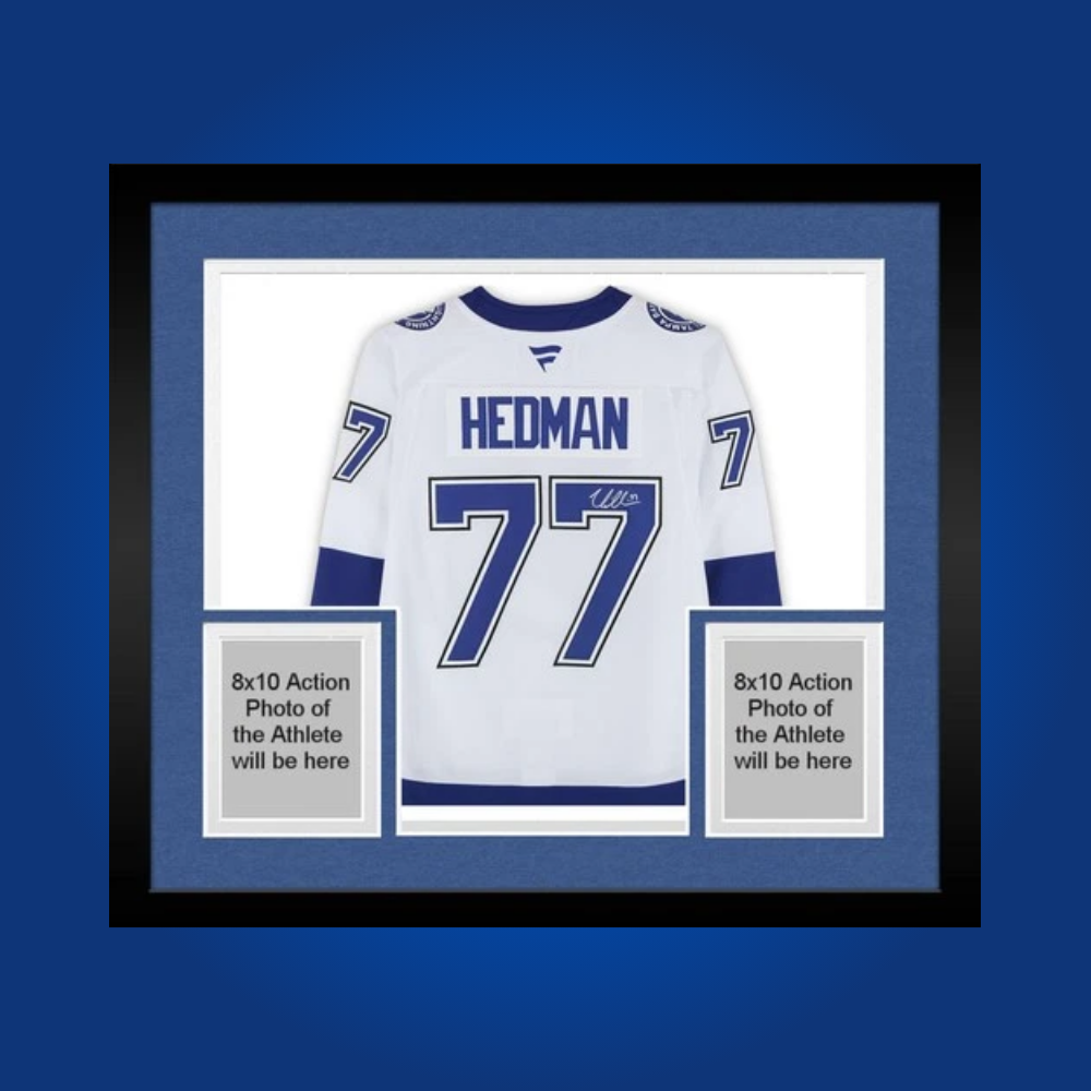 Victor Hedman, Tampa Bay Lightning, Full Framed White Jersey