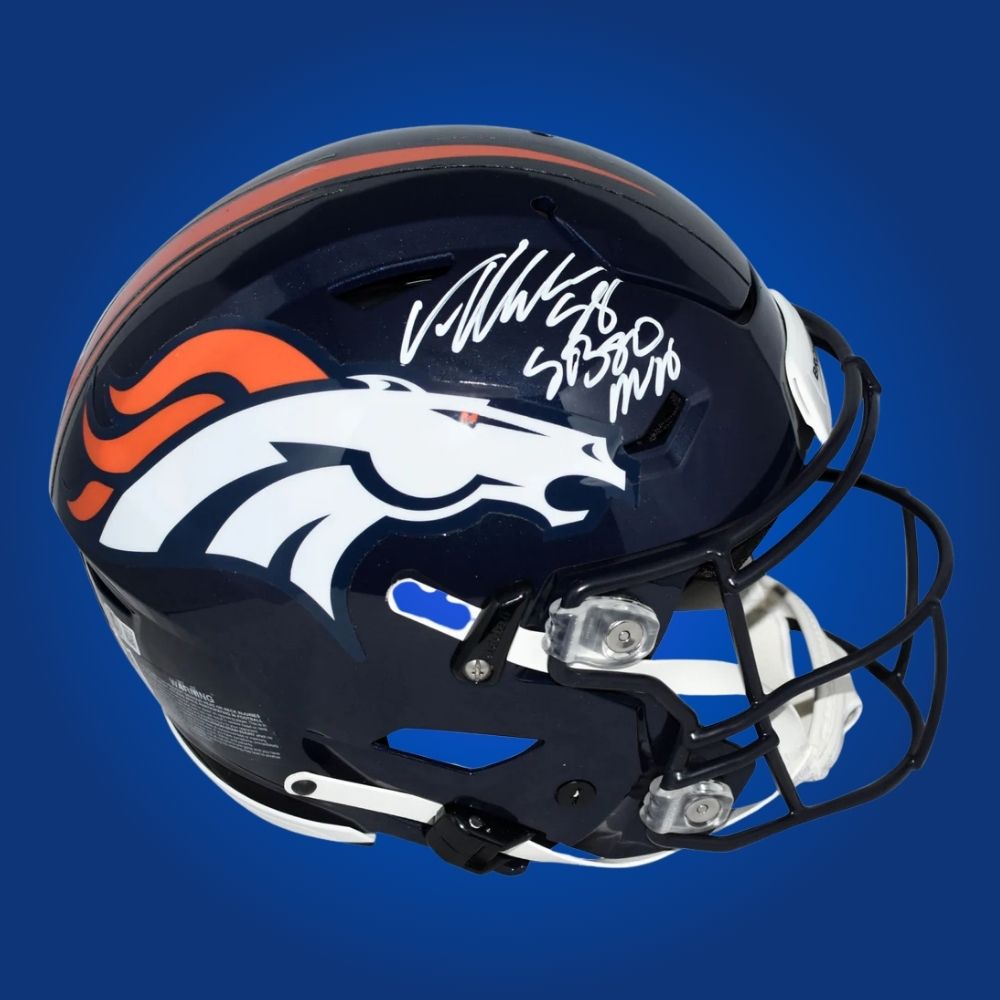 Von Miller Signed Denver Broncos SB MVP Blue SpeedFlex Authentic Helmet