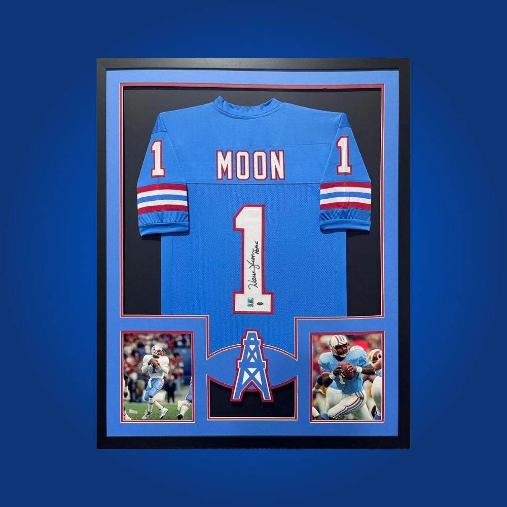 Warren Moon Signed Full Framed Custom Tennessee Titans Jersey